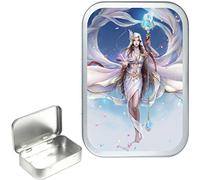 WHITE FAIRY 50ml, 1oz SILVER HINGED TOBACCO TIN,PILL BOX,STORAGE TIN