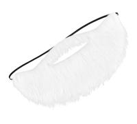 White Fake Beard Costume Elastic Fakes White Beard Mexican Pirate Detective Mustache for Disguise Male Makeup Halloween Christmas Fiesta Masquerade Party Cosplay 100 Days of School