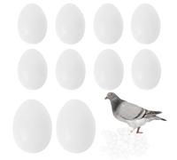 White Fake Eggs Solid Plastic Dummy Pigeon Eggs for Pigeons Bird DIY Easter Crafts (10 PCS)