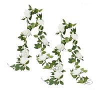 White Fake Vine 2-Pack 6.5ft Plastic for stem White Fake Vine | Perfect for weddings, parties, , walls, doors, romantic creation