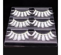 White False Eyelashes - DramaticVoluminous Fiber Lashes for Cosplay, Halloween, Party,& Costume Makeup (34mm, Reusable)