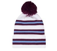 (White) fan originals Retro Football Bobble Hat in Aston Villa Colours Claret Blue
