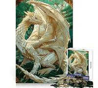 White Fantasy Dragon for Adults 1000 Piece Puzzle Think Training Serene Escape Defined Edges Creative Gift (38x26cm)