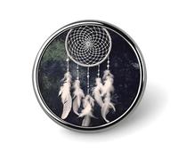 White Fantasy Dream Catcher Button Pin Personalized Metal Lapel Pins Badges Classic Round Brooch Pin Novelty Unique Enamel Pins Cute Funny Pinback Button Badge for Jackets Backpacks Bags Coat