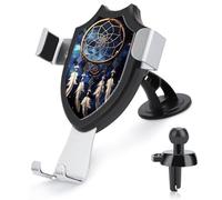 White Fantasy Dream Catcher Car Phone Mount 3-in-1 Universal Air Vent/Dashboard/Windshield Holder with 360° Rotatable Cell Phone Stand Head Quick One Touch Release for 4.0-6.0 Inch Smartphones