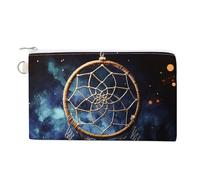 White Fantasy Dream Catcher Coin Purses with Zipper, Personalized Zero Wallet for Shopping, Small Makeup Pouches Bag for Travel, Card Organizer Case, Portable Canvas Change Purses
