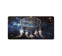 White Fantasy Dream Catcher Desk Pad with Non-Slip Waterproof Rubber Base Large Extended Gaming Mouse Pad 32.6x11.8 Inch Large Mouse Pads Desk Mat for Desktop Office Home Laptop Blotter