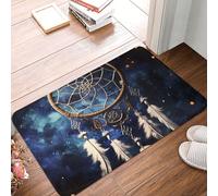 White Fantasy Dream Catcher Door Mat Indoor Outdoor Welcome Mat Resist Dirt Entryway Mat Low Profile Floor Mat Front Doormat Non-Slip Bath Mats Absorbent Flannel Area Rug 24 x 16 in