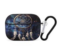 White Fantasy Dream Catcher Earbuds Organizer Shockproof Protective Airpods Pro Cover with Carabiner Clip Anti Fall Carrying Earphone Case Cover for Airpods Pro 2nd Generation Black