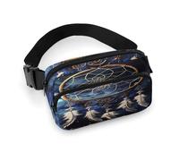 White Fantasy Dream Catcher Fanny Pack Belt Bag with Adjustable Strap Fashion Waist Bag for Outdoor Sports Hiking