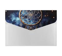 White Fantasy Dream Catcher Folders, Expanding File Folder with 6 Pocket Compartments, Portable Paper Document Organizer for Bills Receipts Certificates