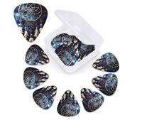 White fantasy dream catcher Guitar Picks 12 Pack Personalized Plectrums with Organizer Storage Box, Colorful Celluloid Guitar Plectrum Includes Thin, Medium, Heavy Picks for Acoustic Guitar Bass Picks