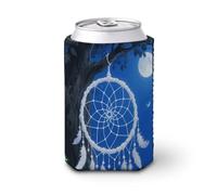 White Fantasy Dream Catcher Iced Coffee Cup Sleeve Reusable Neoprene Insulated Drink Holder for 16-20oz Cups Stretchable Cup Cover for Hot & Iced Beverages Portable Coffee Cozy for Office Commute