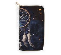 White Fantasy Dream Catcher Leather Wallet, Bifold Stylish Wallets, Credit Card Holder for Passport Covers, Purse Passport Bag for Men Women