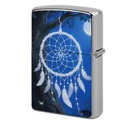White Fantasy Dream Catcher Lighter Case Metal Double-Sided Lighter Cover Pocket Lighters Sleeve Windproof Lighters Accessories for Men Women