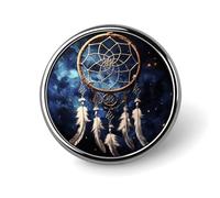 White Fantasy Dream Catcher Round Badge Pin, 1 Inch Durable Non-Fading Lapel Pin, Versatile Metal Button Badges, Lightweight Decorative Brooch for Clothing Accessories Personalized Gifts