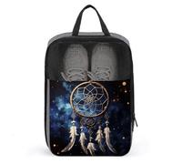 White Fantasy Dream Catcher Shoe Bags Foldable Breathable Portable Shoe Puches Organizer Stylish Expandable Packing Travel Shoes Bags for Sneakers Gym Luggage Closet