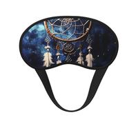 White Fantasy Dream Catcher Sleep Mask for Side Sleeper Eye Mask for Sleeping Light Blocking Soft Breathable Sleep Eye Mask for Women Men Adjustable Elastic Strap Travel Nap Blackout Eye Shade Cover