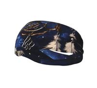 White Fantasy Dream Catcher Sports Sweatband Head Bands for Women Men, Lightweight Breathable Non Slip Workout Headbands Hairband for Fitness Running Cycling Hiking Yoga