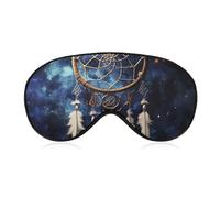 White Fantasy Dream Catcher Travel Eye Mask Blackout Eye Mask for Sleeping Airplane Eyemask with Adjustable Strap Sleep Masks for Women Men Soft Night Blindfold Eyemask