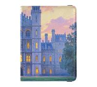 White Fantasy Fairytale Castle Leather travel wallet womens passport holder for travel Vaccine Card Holder Cover Combo Passport Holder Combo with Vaccine Card Slot for women Ultra Slim, White fantasy