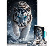 White Fantasy Tiger 1000 Piece Jigsaw Puzzles for Teenagers,Stress Reliever Difficult Challenge Unique Home Decor And Gifts (75x50cm)