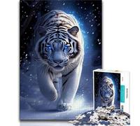 White Fantasy Tiger Jigsaws Puzzles 1000 Pieces for Adults Gifts,Challenging To Complete But Fun And Humorous Birthday Present,Gifts,Wall Art 38x26cm