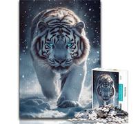 White Fantasy Tiger Puzzles for Adults Teens 1000pc Puzzle,Help The Brain Exercise Addictive Toys to Cultivate Patience Parent-child Interaction (75x50cm)