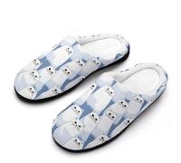White Fat Cats Funny Women's Cotton Slippers Shoes Novelty Soft Non-Slip Sole Home Shoe