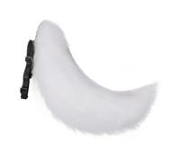 (White) Faux Fur Animal Big Tail Fox Cat Dog Wolf Tail Set Halloween Party Costume Accessory