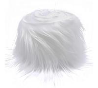 White Faux Fur Fabric, 1.5m*9cm Shaggy Plush Fur Fabric Pre Cut Rolls for Gnomes Beard Santa Claus Hair Dwarf, White Artificial Craft Fabrics for Christmas Pillows Seat Cushion Pad Chair Cover