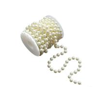 White Faux Pearl String Beads 5M Flexible Craft Garland(White 8mm 5M) | Flexible cotton cord, easy to for sew glue, 4mm 6mm 8mm sizes, white faux pearls, DIY wedding crafts
