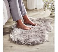 White Faux Sheepskin Rug - Deep Pile Fluffy Shaggy Area Rugs Or Sofa Chair Bench Cover Throw - Measures 90 X 60Cm