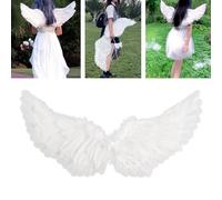 White Feather Angel Wings Cosplay Costume, Handmade Fairy Wings Props for Halloween, Festival & Party Decoration - 3 (White Large)