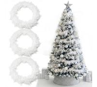 White Feather Garland Christmas Decoration - Pack of 3-6ft/180cm 65g Fluffy Festive Feather Tinsel Boa - Perfect for Xmas Tree and Household Christmas Decorations