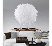 White Feather Light Ceiling Lamp Pendant Light Shade Romantic Droplight Lampshade with E27 Bulb Floor Lamps for Living Room Dining Room and Bedroom 30 cm/11.81inch