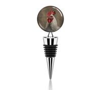 White Feather Rooster Wine Stoppers Reusable Wine Bottle Stopper Decorative Champagne Stoppers Silicone Beverage Bottle Sealer Keep Fresh, Leakproof Wines Saver for Bar Party Decor