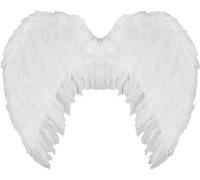 White Feather Wings - Large White Feathered Wings with Elasticated Straps - Angel Christmas Fancy Dress Costume Accessory