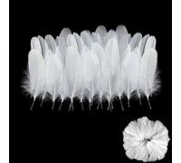 White Feathers,100 PCS Feathers for Crafts Natural Goose Feathers Decorations Large White Feathers Feathers for DIY Dream Catchers Hats Costume Millinery Home Party Decor Wedding Decorations 6-12CM