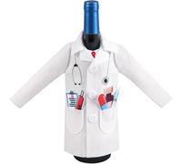 White Felt Wine Bag, Men Doctor wine Bottle Cover, Perfect Wine Gift Bag for Wine Bottles, Retirement or Medical Assistant Gifts, Ideal for Graduation Party White Coat Ceremony