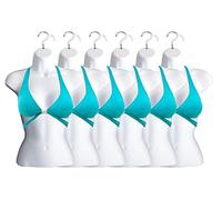 White Female Hollow Back Mannequin Torso Set & Hanging Hook, S-M Sizes (6 Pack, White)