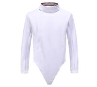 White Fencing Uniform,Professional Fencing Jacket,Foil/Epee/Sabre Training Uniform,350N Standard, Universal Fit for Children and Adults(40#,Left-handed)