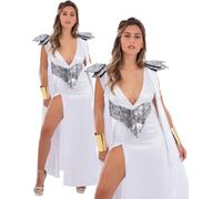 White Fever Mummy Bride Ladies Gothic Halloween Fancy Dress Costume Gladiator UK
