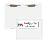 White File Folders, Doctor Stuff, Letter Size Reinforced End Tab Folder with 2" Bonded Fastener on Inside Front and Back, 14 pt Stock, Box of 50