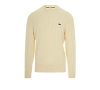 Lacoste Cable Knit Wool Crew Neck Sweater Size 5 - L Ecru White