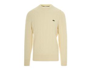 White Finezza Jumper in Wool - male - Lacoste - Round-neck Knitwear - White - L - Knitwear L