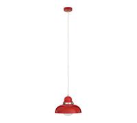 White Finish Pendant Light With Chrome Detail, Streamlined Hanging Lamp, Glossy Urban Ceiling Fixture Premier Housewares Red One Size
