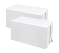 White Fitted Table Cover for 8 Foot Tables, 2 Pack Rectangle Folding Table Cover 8ft Fitted Tablecloth Trade Show Table Cover for Craft Show, Display, Parties, Events (96 x 30 Inch)