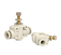 White Fittings One-way Adjustable Throttle Pipe Valve Pneumatic Quick Plug Connector LSA-4 6 8 10 12 10Pcs)(LSA8 (10PCS))