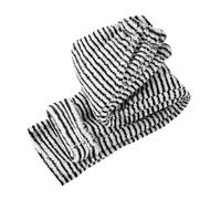White Fleece Trousers Women Fluffy Pj Bottoms With Pockets Thermal Trousers Striped Pyjama Bottoms Straight Leg Elastic Waist Trouser Thick Warm Lounge Pants Winter Sleepwear